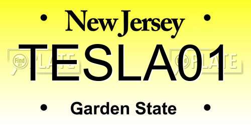TESLA01 New Jersey License Plate