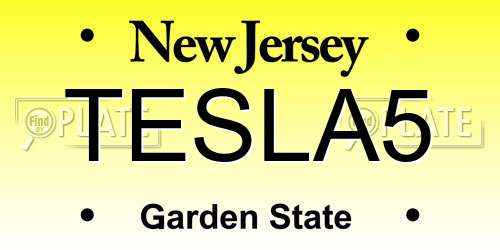 TESLA5 New Jersey License Plate