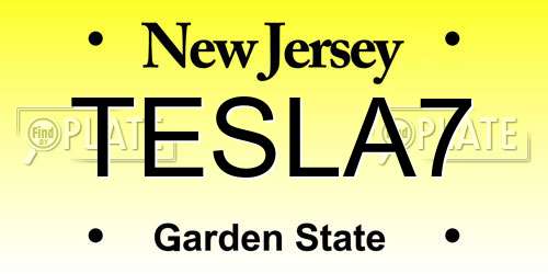TESLA7 New Jersey License Plate