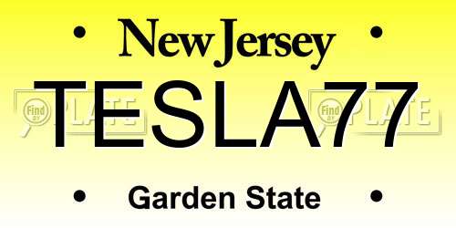 TESLA77 New Jersey License Plate
