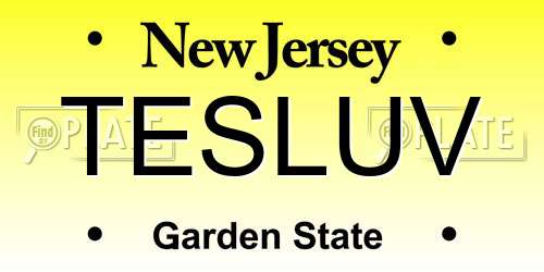 TESLUV New Jersey License Plate