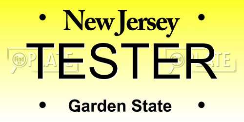 TESTER New Jersey License Plate