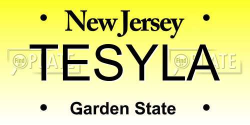 TESYLA New Jersey License Plate