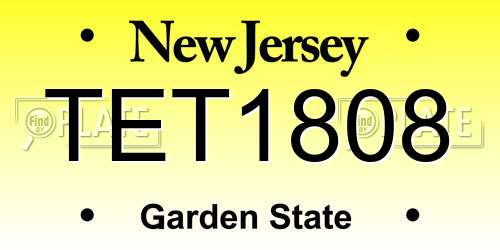 TET1808 New Jersey License Plate