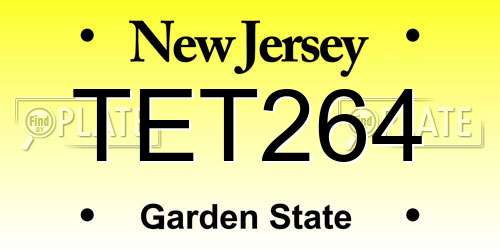 TET264 New Jersey License Plate