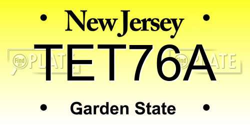 TET76A New Jersey License Plate
