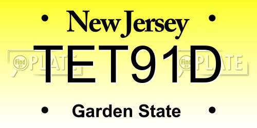 TET91D New Jersey License Plate