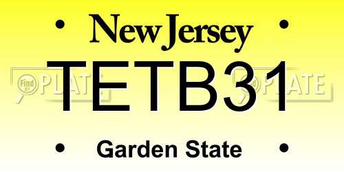 TETB31 New Jersey License Plate