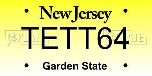TETT64 New Jersey License Plate
