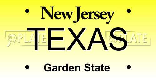 TEXAS New Jersey License Plate