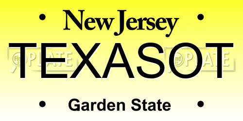 TEXASOT New Jersey License Plate