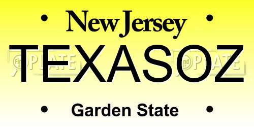TEXASOZ New Jersey License Plate