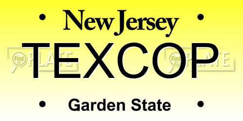 TEXCOP New Jersey License Plate