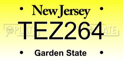 TEZ264 New Jersey License Plate