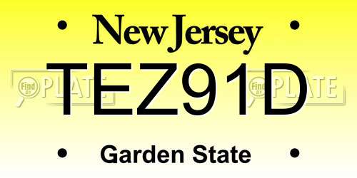 TEZ91D New Jersey License Plate