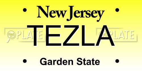 TEZLA New Jersey License Plate