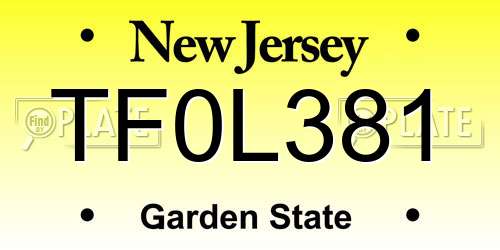 TF0L381 New Jersey License Plate