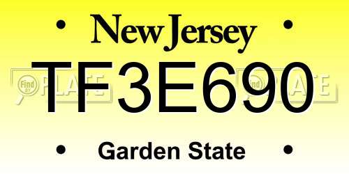 TF3E690 New Jersey License Plate