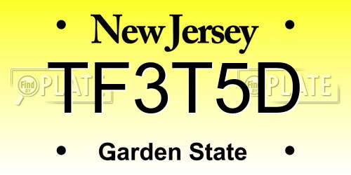 TF3T5D New Jersey License Plate