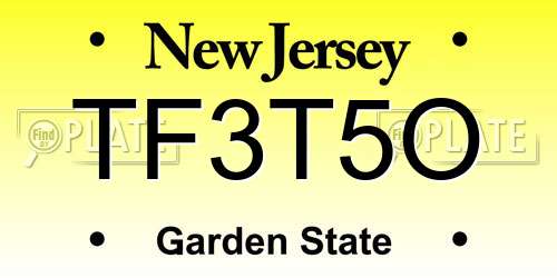 TF3T5O New Jersey License Plate