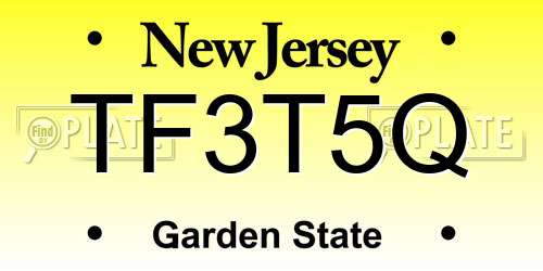TF3T5Q New Jersey License Plate