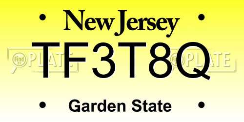 TF3T8Q New Jersey License Plate
