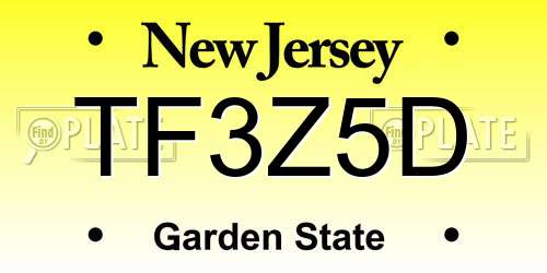 TF3Z5D New Jersey License Plate