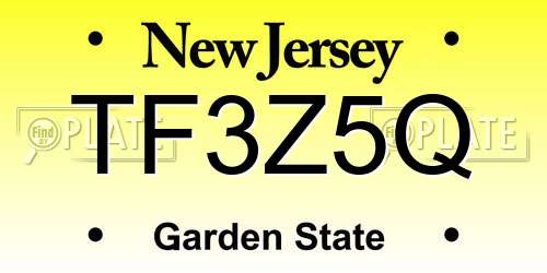 TF3Z5Q New Jersey License Plate