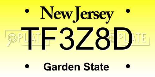 TF3Z8D New Jersey License Plate