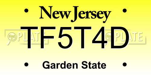 TF5T4D New Jersey License Plate