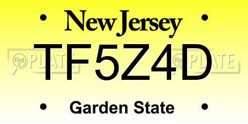 TF5Z4D New Jersey License Plate