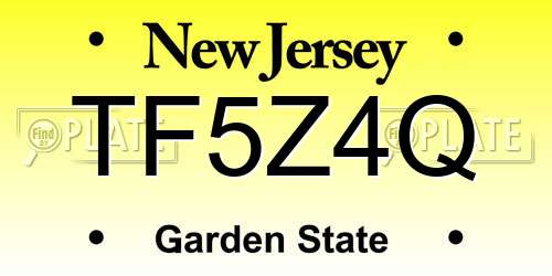 TF5Z4Q New Jersey License Plate