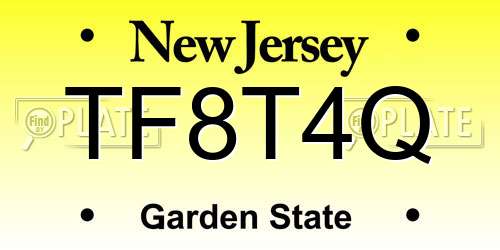 TF8T4Q New Jersey License Plate
