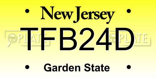 TFB24D New Jersey License Plate