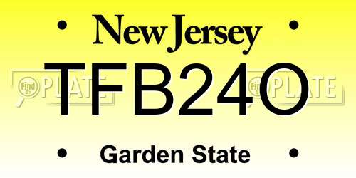 TFB24O New Jersey License Plate