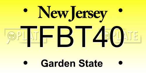 TFBT40 New Jersey License Plate