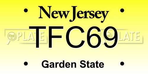 TFC69 New Jersey License Plate