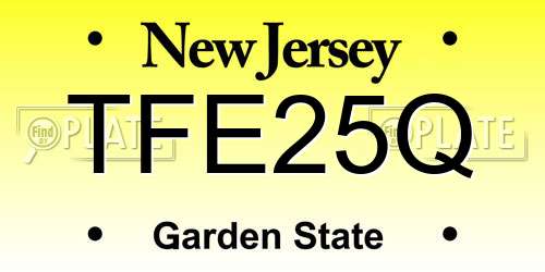 TFE25Q New Jersey License Plate