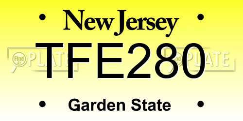 TFE280 New Jersey License Plate