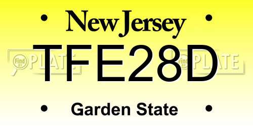 TFE28D New Jersey License Plate