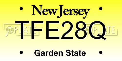 TFE28Q New Jersey License Plate