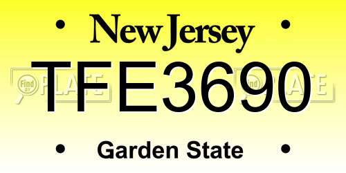 TFE3690 New Jersey License Plate
