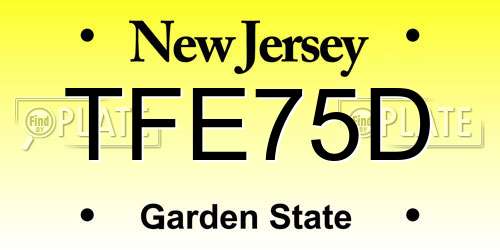 TFE75D New Jersey License Plate