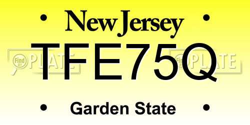TFE75Q New Jersey License Plate