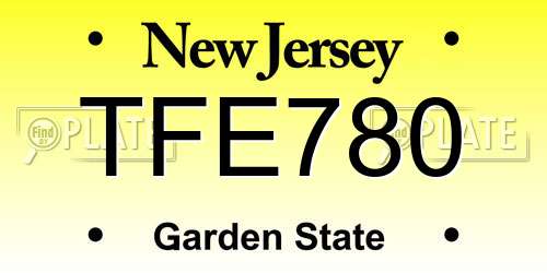 TFE780 New Jersey License Plate