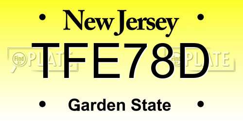 TFE78D New Jersey License Plate