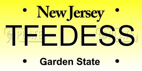 TFEDESS New Jersey License Plate