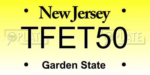 TFET50 New Jersey License Plate