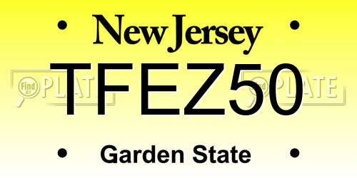 TFEZ50 New Jersey License Plate