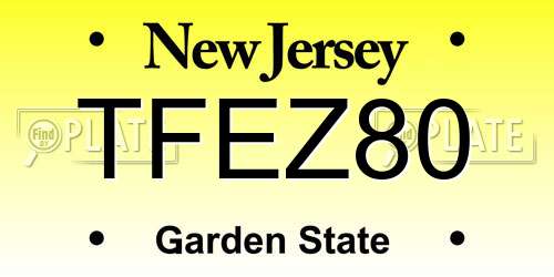 TFEZ80 New Jersey License Plate
